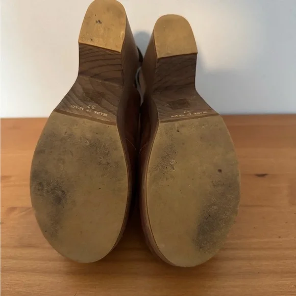 Free People Brown Leather Clog Boot Women's Shoes - Picture 4 of 4